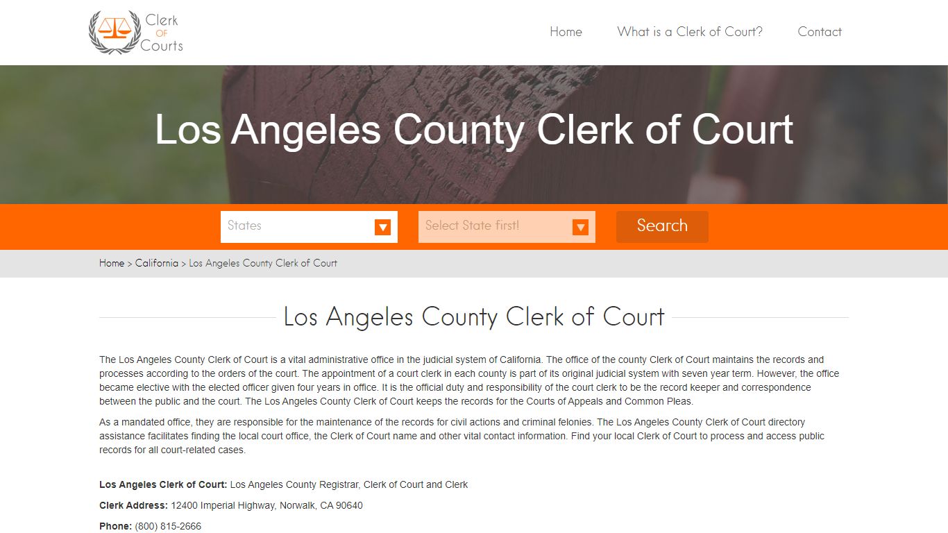 Los Angeles County Clerk of Court
